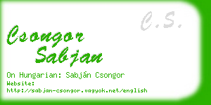 csongor sabjan business card